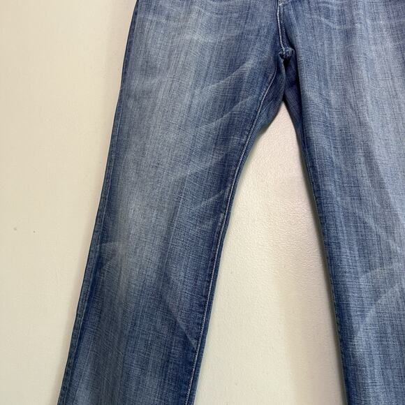 7 For All Mankind Men's Austyn Jeans Sz 40x34 Faded Denim Straight Leg Blue - Picture 5 of 16